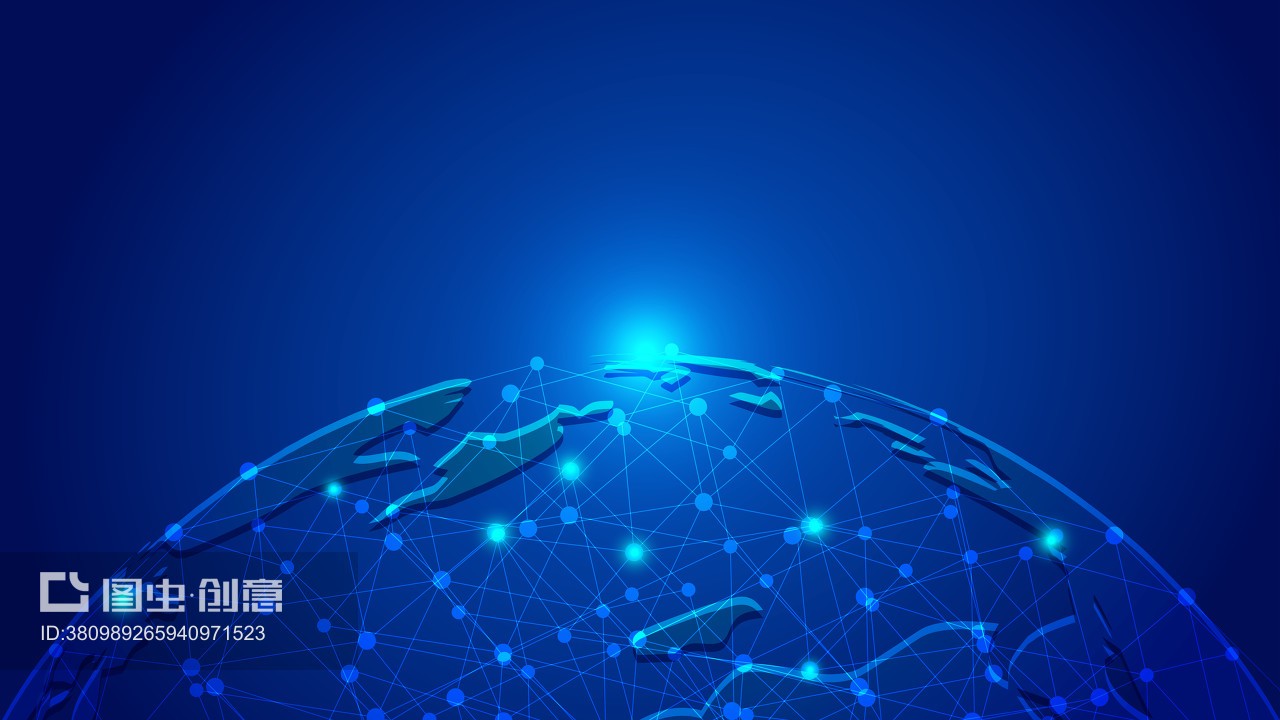 點線鏈接、科技地球構圖世界大數(shù)據(jù)網(wǎng)絡科技